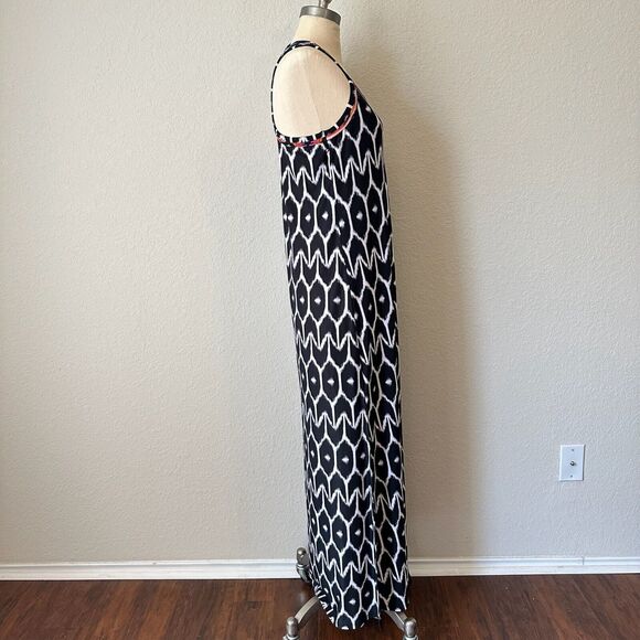 TRINA TURK x INC Africana Maxi Side Slit Dress in Black Ikat Print - Picture 5 of 14